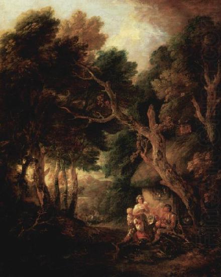 Pfeiferauchender Bauer vor der Huttentur, Thomas Gainsborough